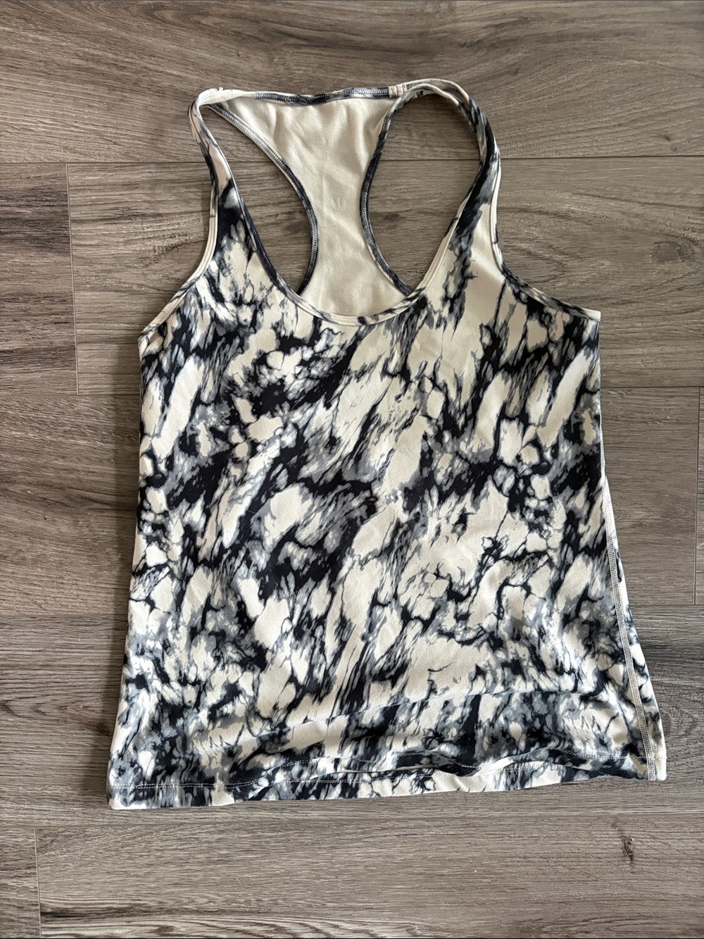 Lululemon Women's Black & Cream Marble Racerback Tank Top